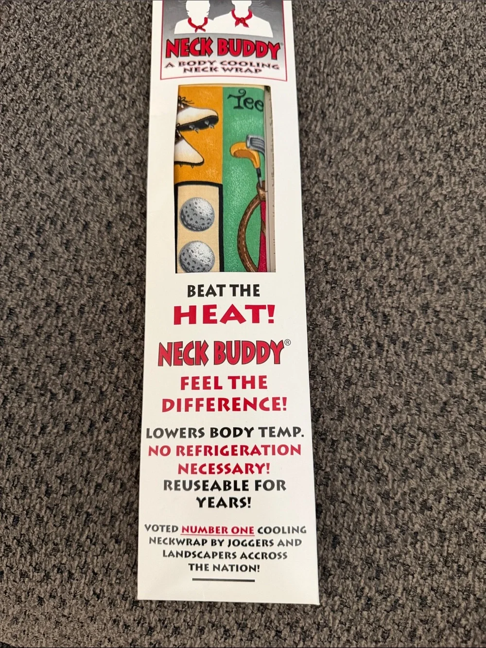 New Neck Buddy Cooling Neck Wrap - Yellow & Green Golf Print